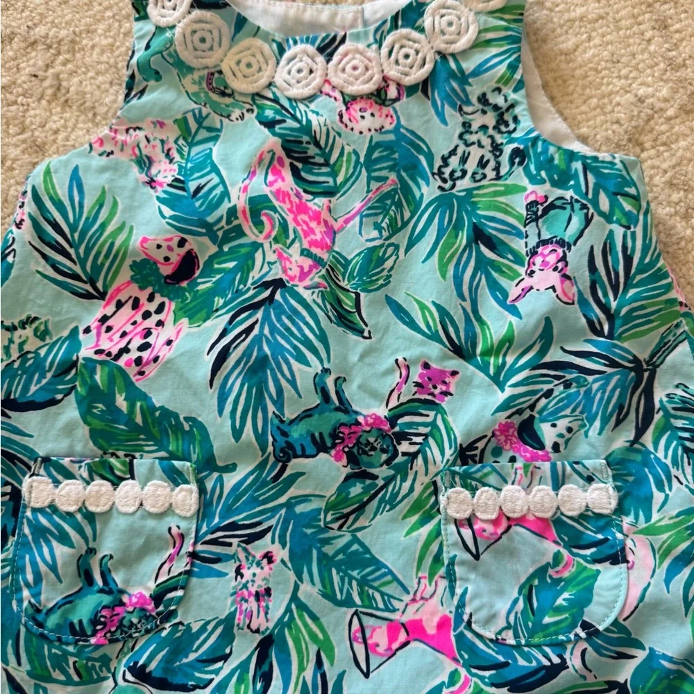 Lilly Pulitzer Aqua Botanical Cat/Dog Print Top and Bloomers Set